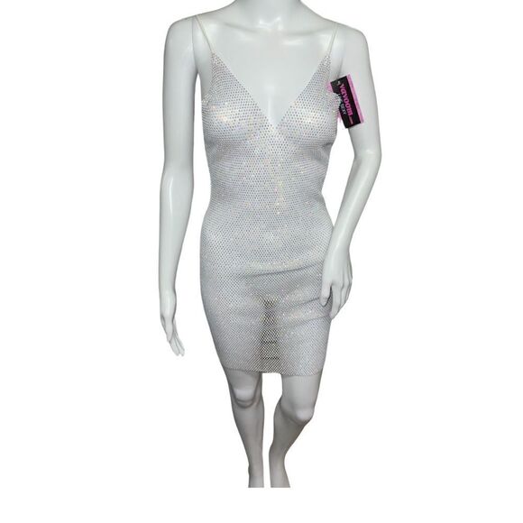 Vavoom Sexy Halter White See Through Mini Dress.  Size OS Club Dancer Costume - Picture 11 of 11